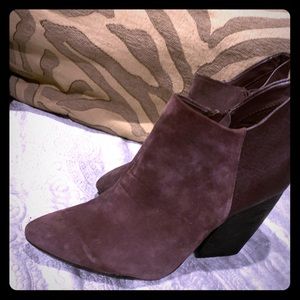 Gorgeous Plum Leather Ankle Boots